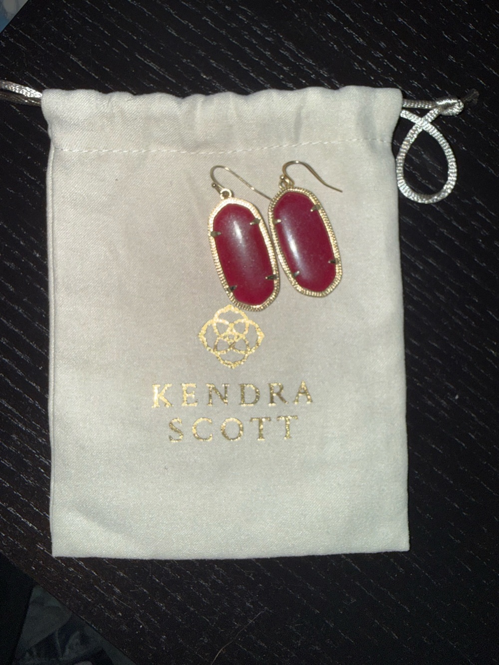 Kendra Scott Burgundy Danielle Drop Earrings - Gold